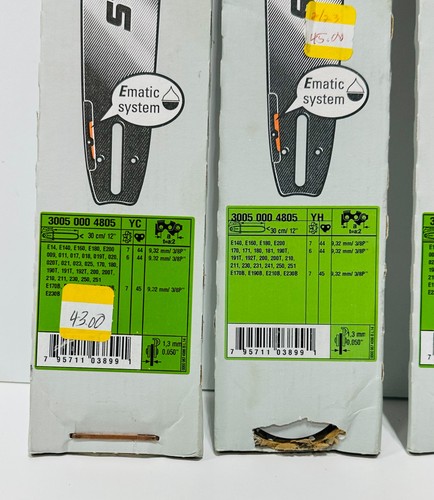 4 barras de motosierra Rollomatic E OEM STIHL 3005 000 4805, paso de 12" 3/8" .050" - Imagen 2 de 10
