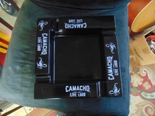 Camacho Live Loud  Cigar Black Ashtray 4finger 9.5" x 9.5"
