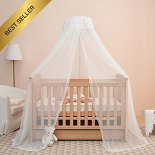 Baby Bed Canopy with Adjustable Clip-on Stand Baby Crib Cot Net Hanging Dome