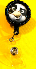 Kung Fu Panda Po 2 Id badge holder retractable alligator clip