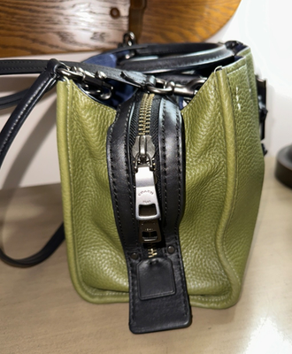 COACH 1941 Rogue 25 Pebbled leather satchel bag purse 54536 Olive