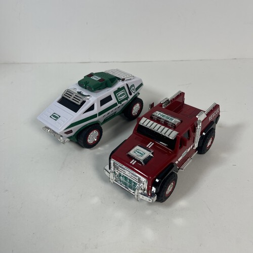 Hess Toy Vehicles Lot Of 2 Truck Red Fire Hummer And Police Small Vichecal