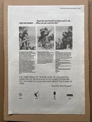 FRANKIE GOES TO HOLLYWOOD POWER OF LOVE POSTER SIZED original music press advert
