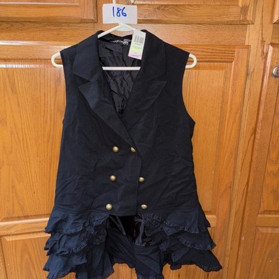 Spin Doctor Sleeveless Waistcoat Corset  Black Size XL