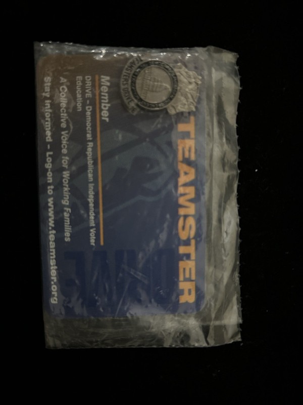 International Brotherhood of Teamsters Union Member Card Sealed in Sleeve