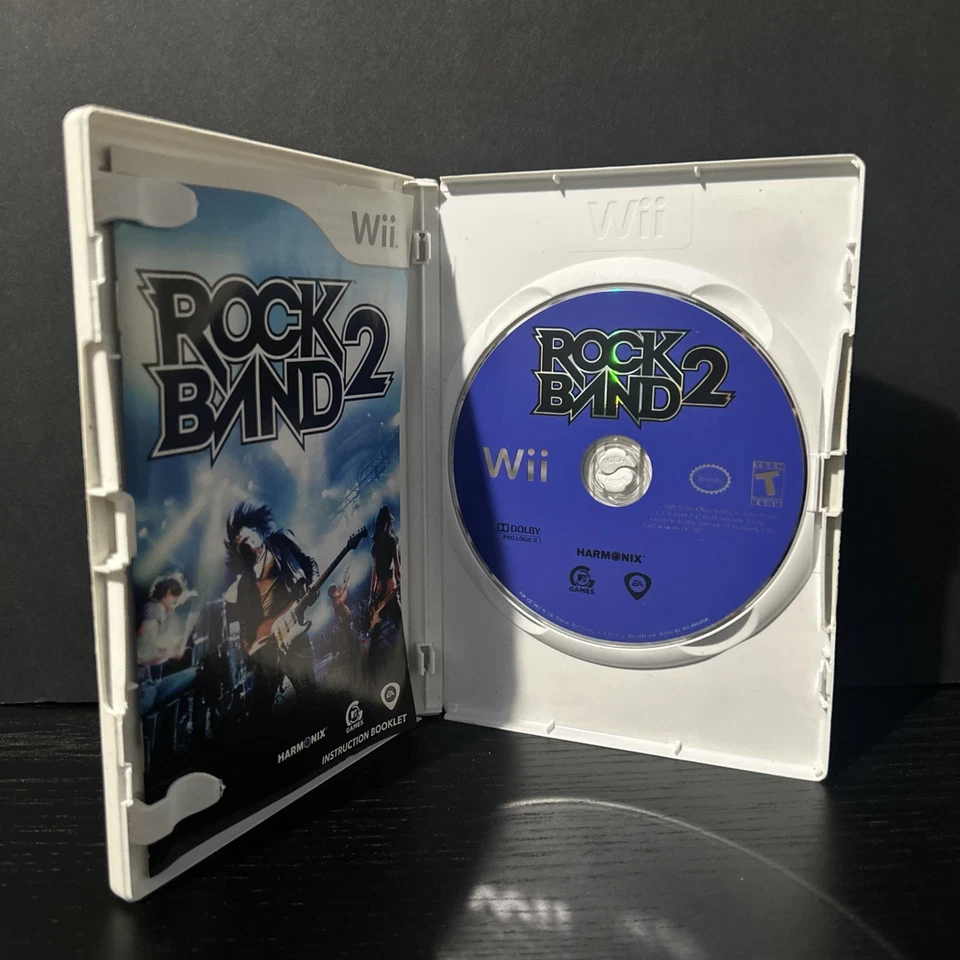 Rock Band and Rock Band 2 Nintendo Wii 2008 Bundle Lot of 2 Games Scratched  - Image 2 of 4