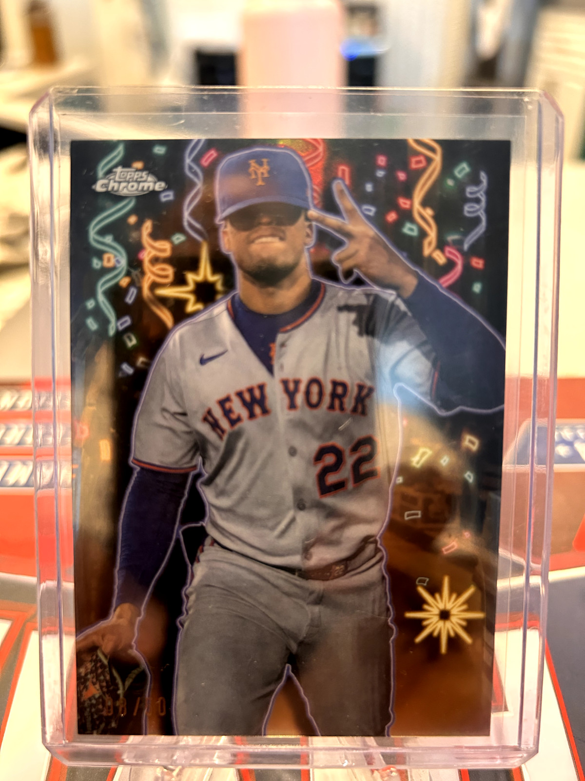 2025 Topps Chrome Update- Celebracion SP Juan Soto Gold 29/50 New York Mets