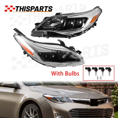 #ad #ad Headlights w Bulbs For 2013 2015 Toyota Avalon Left amp; Right Side Halogen Black $172.98