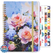 Thboxes Lined Spiral Notebook, 140 Pages College Ruled Journal for Women A5 J