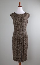 TALBOTS Outlet NWT $89 Leopard Print Stretch Pleated Casual Dress Size Small
