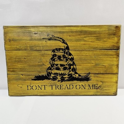 Flags Of Valor Gadsden Flag Wooden Wall Decor Don't Tread On Me Liberty Or Death