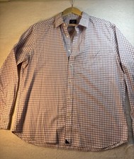 UNTUCKit Men  s XL Wrinkle Free Button Down Shirt Orange Plaid Vinhas Cotton Off