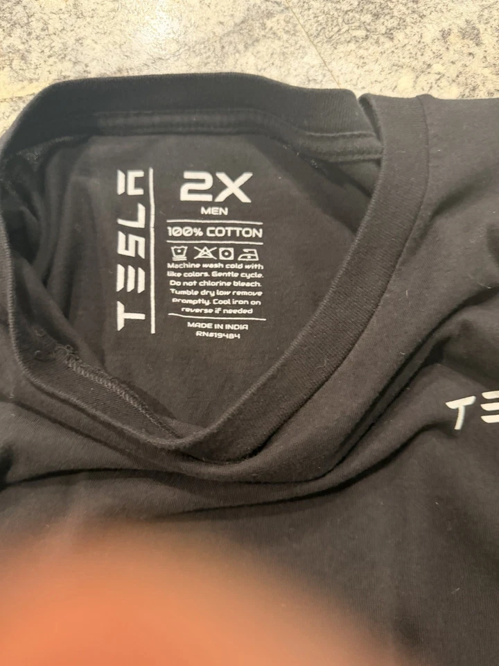 Camisa Tesla Para Hombre Talla XXL Negra Manga Larga Vehículo Eléctrico Coches Cuello Redondo Camiseta Foto 3 de 4