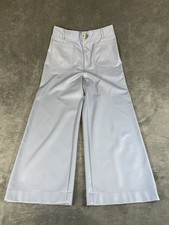 Anthropologie Maeve The Colette Cropped Wide-Leg Faux Leather Pants Sz 27 Blue