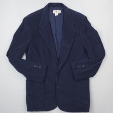 Vintage J Crew Oarsman Blazer Mens Medium Blue Corduroy Sport Coat Wide Wale