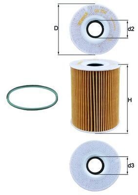 Oil Filter Fits Porsche 911 Cayenne Macan Panamera MAHLE OX 254D4