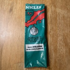 Silver Tinsel Icicles Retro Christmas 1000 Strand 18" Made in USA Metalized