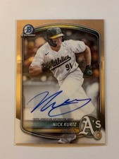 2025 Topps Bowman Chrome  Nick Kurtz  Athletics Blue Auto #CPA-NK