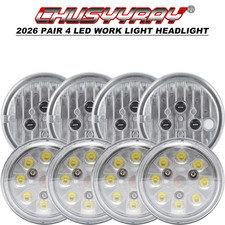 8psc Round Led Work Lights Headlight For Deere Tractor 2855n,2940,2950,2955