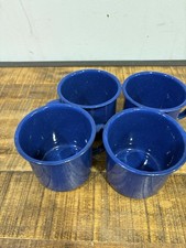 4-Piece Blue/White Speckled Enamelware Campin...