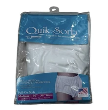 Essential Quick-Sorb Pull On Reusable Incontinent Pants White Medium 36-36 Inch