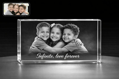 Custom 3D Crystal Photo Gift Laser Engraved Glass Cube Picture Block