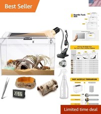 Reptile Polycarbonate Terrarium Kit 5.3 Gallon Starter Habitat for Lizards Fr...