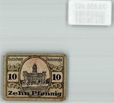 39856487 - 6570 Zeulenroda voucher 10 Pfennig City Hall 1920