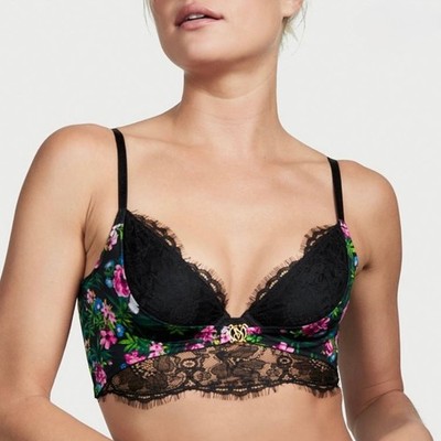 Victoria s Secret Very Sexy So Obsessed Lace Unlined Corset Top Bra Floral XS