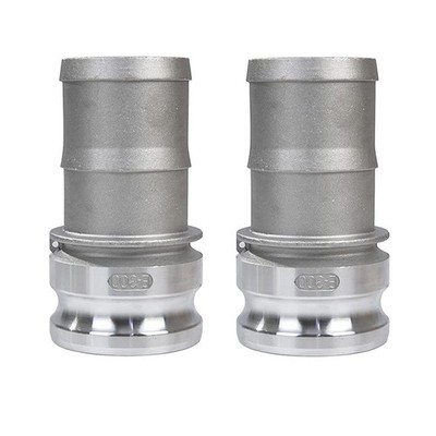 2 PCS Aluminum 3 Inch Type E Camlock Groove Hose Fittings Set Male Adapter