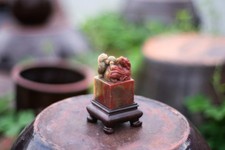 0496 Shoushan Furong Stone Seal for Engraving with a Mythical Beast