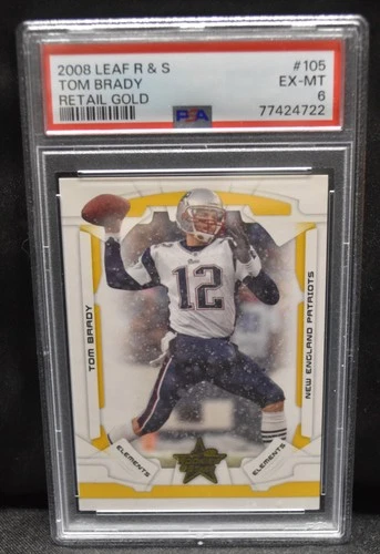 Tom Brady 2008 Leaf Rookies & Stars Gold Retail #105 (170 /349)  Patriots-PSA 6