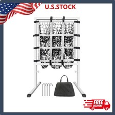 9 Hole Pitching Net with Strike Zone, Adjustable Height Baseball Nets