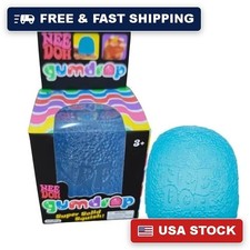 Nee Doh Gumdrop Super Solid Squish Fidget Stress Ball Toy Blue