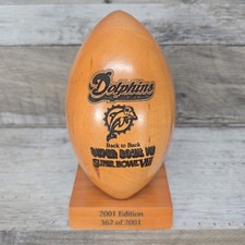 Dolphins Bavk To Back Super Bowl VII VIII Todo Madera Fútbol Edición Limitada