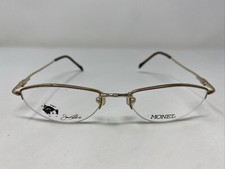 Joan Collins 9635 GBR 50-18-140 Gold Brown Metal Half Rim Eyeglasses Frame L868