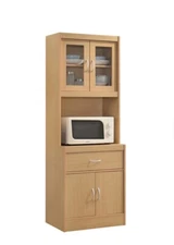 Hodedah Kitchen Cabinet with 1-Drawer, plus Space for Microwave, READY TO SHIP