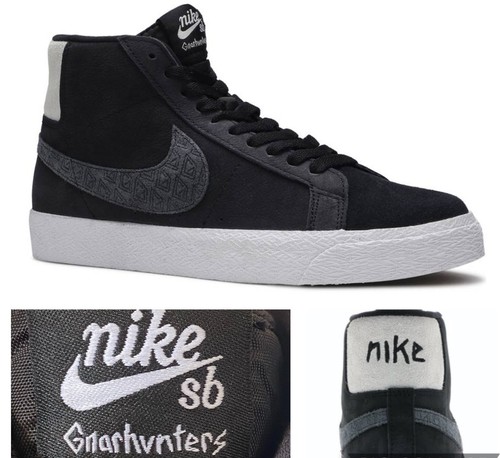 Nike SB Zoom Blazer Mid QS x Gnarhunters Black/White AH6158-001 Men Sz 6.5  NWOB | eBay