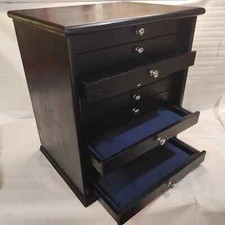 Mobile in legno 10 cassetti per spille, gioielli , militaria distintivi e alt...