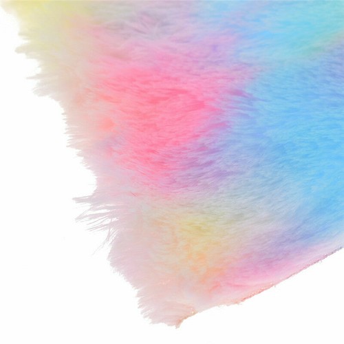 Rainbow Faux Fur Fabric Sheet Flocking Synthetic Clothing Bag Sewing DIY Craft - Picture 4 of 7