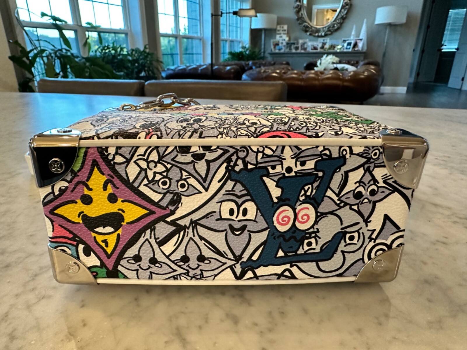 Brand new Louis Vuitton Monogram Comics Mini Soft Trunk Bag Multicolor in White image 3