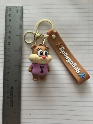Sandy Cheeks SpongeBob SquarePants Rubber & Metal Keychain New! Fast Shipping!