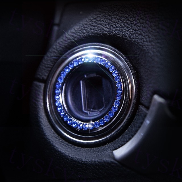 Car Parts Engine Start Stop Push Button Ignition Ring Cover Interior Decor Blue eBay
