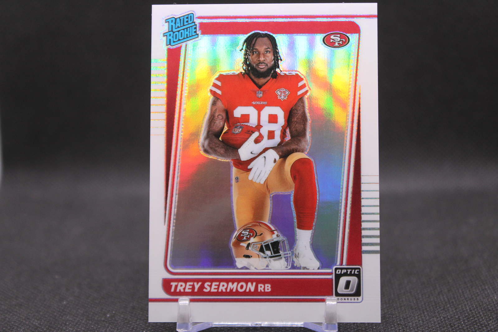 Trey Sermon #224 2021 Donruss Optic Holo Variation San Francisco 49ers
