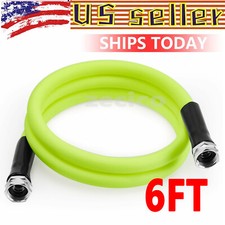 Short Garden Hose 5/8 in x 6 ft with Female Adapter, No Kink, 2 in 1 Heavy Duty