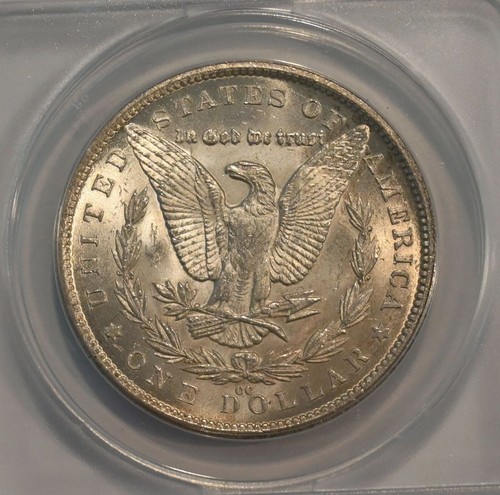 1880 CC ANACS classificato MS62 dollaro Morgan moneta d'argento $1 - Carson City!! - Foto 4 di 4