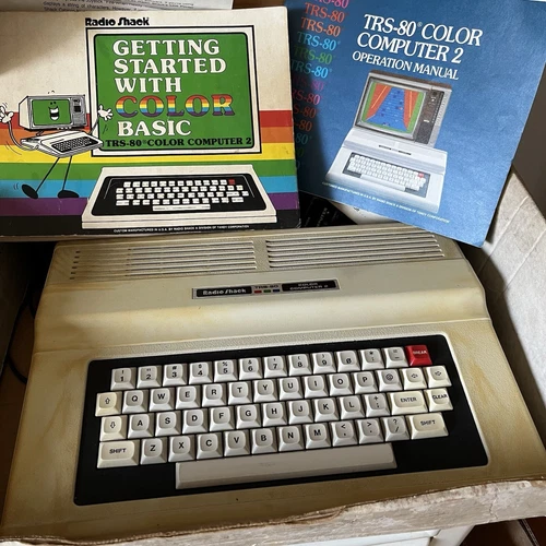 VTG Radio Shack TRS-80 Color Computer 2 -Orig Box & More! Pls Read Description