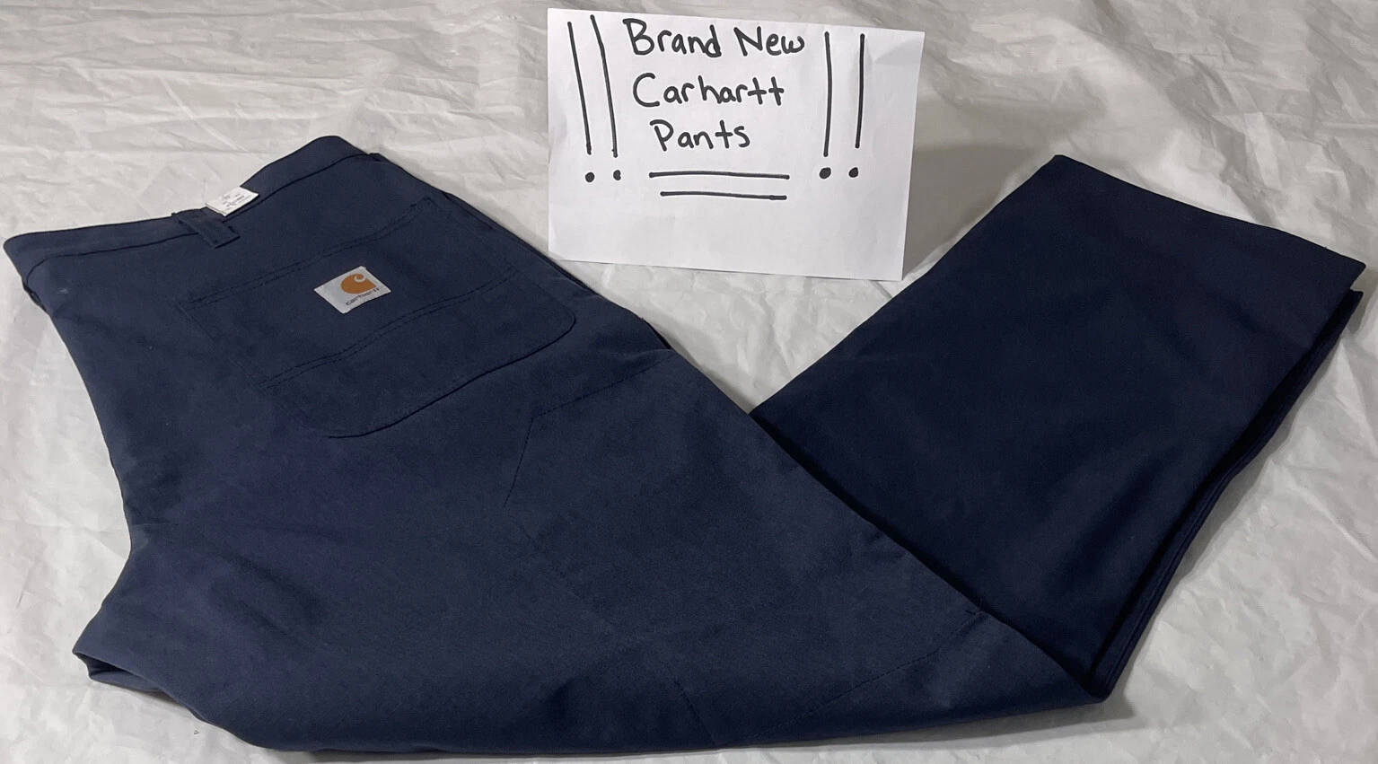 New Carhartt Bicomponent 74533-20 Men's 38X30 Relaxed Lightweight Blue Pant J268