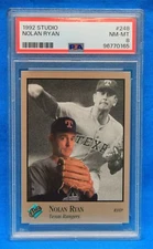 1992 LEAF STUDIO # 248 Nolan Ryan PSA 8 NM-MT # 96770165  TEXAS RANGERS !!!