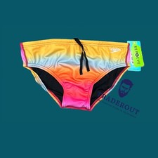 Speedo Men Red ombre endurance swim Brief Swimwear size 34